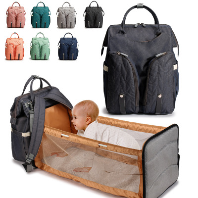 2020 New Portable Folding Baby Bed Mummy Bag Multi-Functional Large Capacity out Maternal and Child Backpack Mother Bag