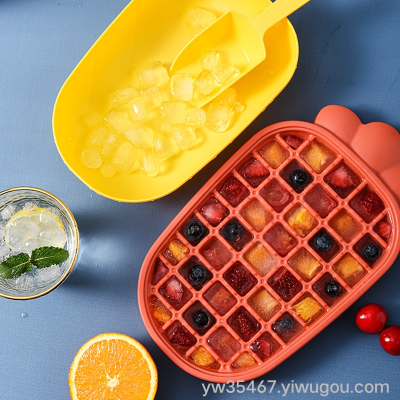 S63-3436 Household Plastic Ice Cube Tray Mold with Lid 43 Grid Diy Complementary Food Ice Maker Creative Pineapple Ice Cube Box