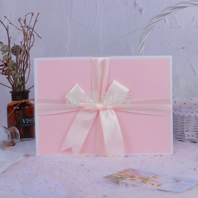 Pink Bow Birthday Gift Box Cosmetics Lipstick Tiandigai Internet-Famous Gift Box Thermal Clothes Packing Box