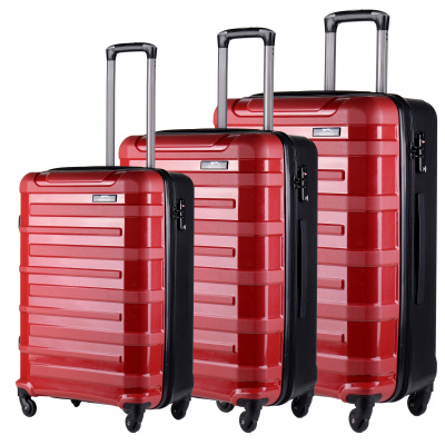 Pp Material Universal Wheel Luggage Suitcase Light Pressure-Resistant Large Capacity Three-Piece Set