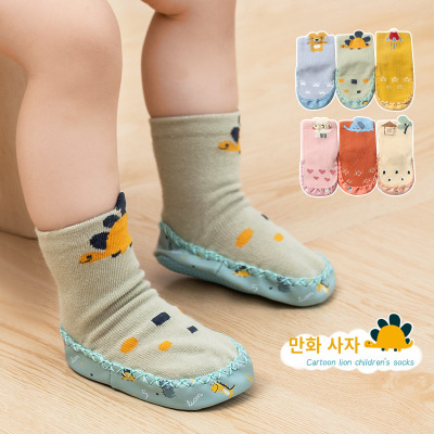 21 New Three-Dimensional Cartoon Baby Toddler Shoes Infants and Children Dispensing Floor Socks Printed Covered Leather Bottom Socks