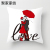 New Casual Red Cartoon Valentine's Day Pillow Cover Holiday Home Sofa Cushion Cushion Cover Wholesale Customization