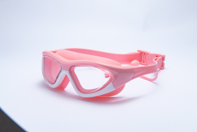 Children's Fashion Large Rim Anti-Fog Swimming Goggles One-Piece Lens Silicone Color Lens Circle Swimming Goggles