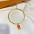 Double-Sided Drip Glazed Safe and Happy Pendant Alluvial Gold Bracelet Necklace Women's Imitation 18K Gold Bracelet Necklace No Color Fading