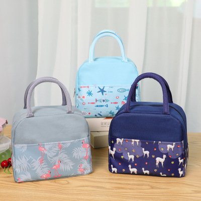 Lunch Box Insulation Bag with Rice Tote Bag Canvas Bento Waterproof and Oil-Proof Handbag Student Thick Aluminum Foil