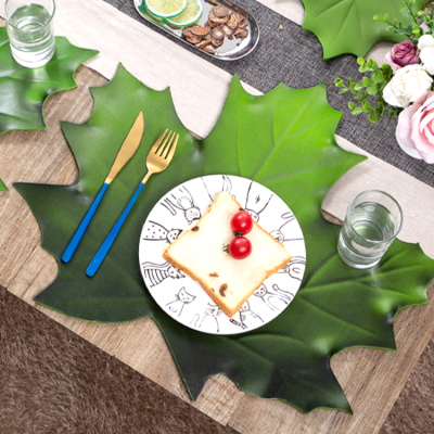 Household Waterproof and Oil-Proof Simulation Outdoor Maple Leaf Heat Proof Mat Anti-Scalding Table Mat Eva Western-Style Placemat Nordic Style Ins Meal