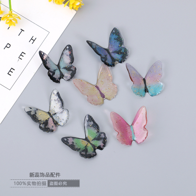 Korean Style Colored Flowers Transparent and Cute Butterfly Telephone Line Rubber Band Children Adult Rubber Band Hairband Jewelry Accessories