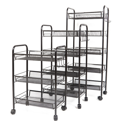 Factory Direct Supply Floor-Standing Kitchen Storage Rack with Wheels Small Push Storage Rack Living Room Multi-Functional Storage Rack