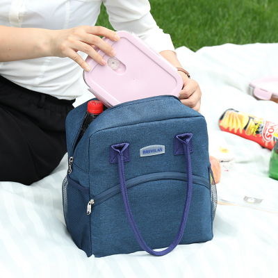 New Hand-Carrying Oxford Cloth Long Insulated Bag Large Capacity Ice Pack Thermal Bag Lunch Box Bag Portable Lunch Bag Wholesale