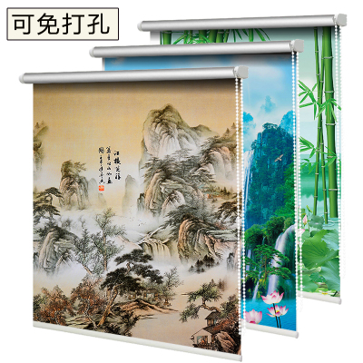 Retractable Simple Shutter Curtain Lifting Living Room and Kitchen Oil-Proof Bathroom Study Full Shading Bead Household Curtain