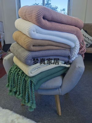 High-Profile Figure Knitted Blanket Leisure Sofa Air-Conditioned Room Nap Blanket Lunch Break Shawl Small Blanket