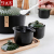 Creative Small Stew Pot Ceramic Seasoning Jar Salt Jar Kitchen Japanese Seasoning Jar Seasoning Bottle Pepper Jar Set Wholesale