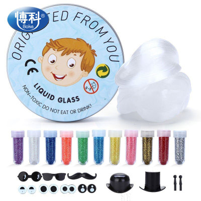 Boke Factory Wholesale Liquid Glass Clay Pressure Reduction Toy European and American Foreign Trade Customization Cross-Border Amazon Transparent Clay