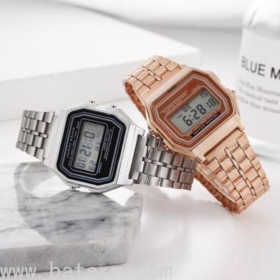 WeChat Foreign Trade Hot Selling Fashion Casual Multi-Functional Metal Strap Electronic Watch  Ultra-Thin LED  Watch