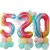 40-Inch American Version Gradient Color 0-9 Number Shaped Aluminum Foil Balloon Rainbow Color Birthday Decorations Arrangement Aluminum Film Balloon Wholesale