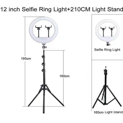 Spot 12-Inch Ring Floor Live Streaming Fill Light Selfie Ringlight Tripod Selfie Photography Beauty
