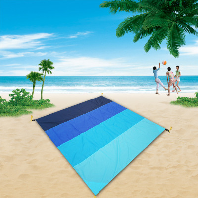Factory Direct Sales Gradient Color Pocket Beach Mat Outdoor Grass Picnic Mat Portable Picnic Blanket Waterproof and Moisture-Proof Liner