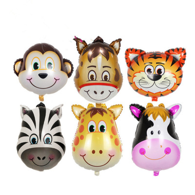 Aluminum Foil Balloon Wholesale Birthday Party Balloon Cartoon Animal Head Monkey Old Balloon