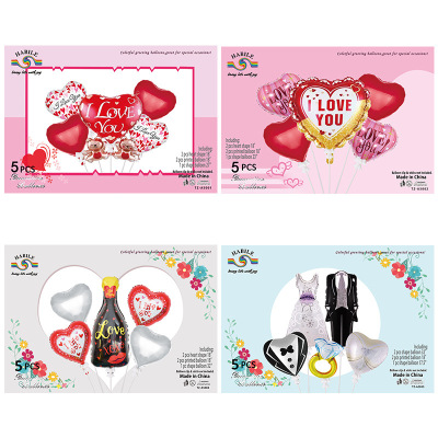 Amazon Valentine's Day ILOVEYOU Aluminum Foil Balloon Set Qixi Wedding Party Decoration Layout Supplies in Stock