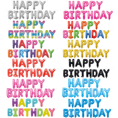 Happy Birthday Aluminum Foil Balloon Set Happy Birthday English Letter Balloon Birthday Party Decoration