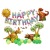 Children's Birthday Theme Party Combination Cartoon Aluminum Film Package Happy Kindergarten Stage Decoration Background Balloon