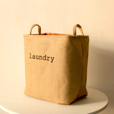 Sundries Storage Simple Thickened Linen-like Fabric Toy Sundries Basket Dirty Laundry Storage Basket Laundry Baskets Foldable Bag