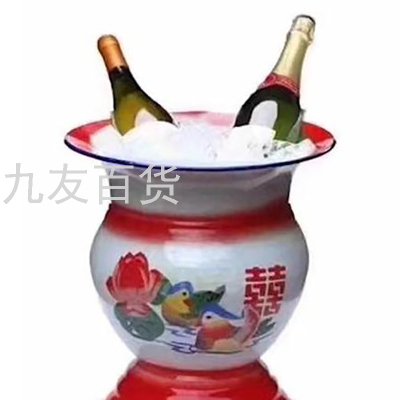 Non-Mainstream Enamel Enamel Color Goblet Wine Ice Bucket Festive Gift Fine Flower Red Wine Ice Bucket Wine Bucket