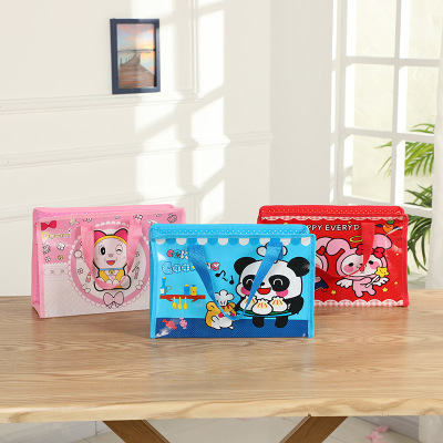 Exclusive for Cross-Border Spot Primary School Student Cartoon Non-Woven Fabric Tutorial Hand Bag Color Printing Film Sewing Shopping Bag Can Be Ordered
