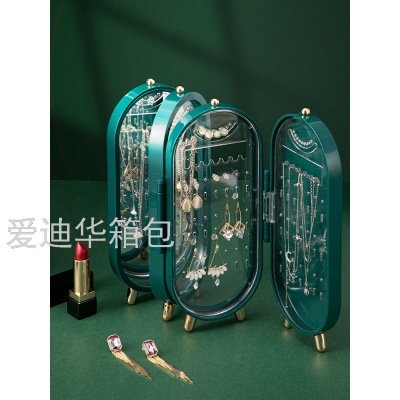 Jewelry Storage Box  Earrings Necklace Hand Jewelry Box Household Multi-Functional Foldable and Portable Display Stand