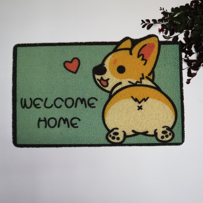 Foreign Trade Hot Selling Product Fresh Pastoral Style Cartoon Pattern PVC Brushed HD Spray Printing Floor Mat Doorway Mat