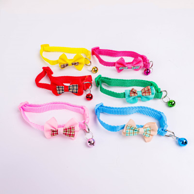 Cross-Border Pet Bow Dog Collar Cat Bell Collar Small and Medium Dog Pet Products Factory Wholesale
