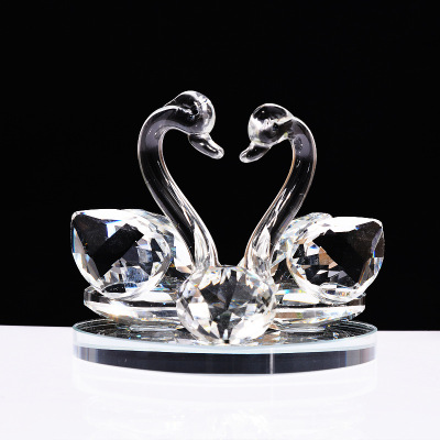 Glossy Crystal Simulation Swan Decoration Crystal Swan Crafts Car Interior Decoration Gift Factory Direct Supply