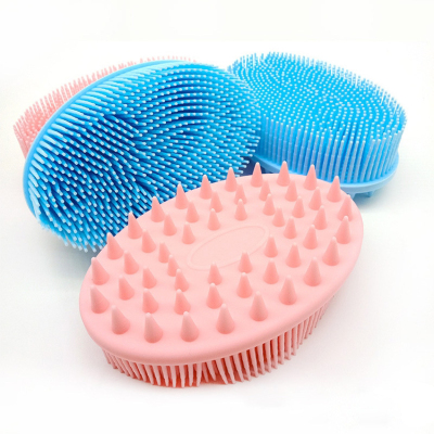 Silicone Double-Sided Shampoo Bath Brush Children Shampoo Brush Baby Tactile Training Massage Brush