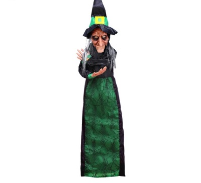 Halloween Decoration Haunted House Bar Chamber Escape Props Electric Toy Female Witch Hanging Ghost