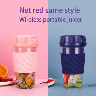 Milk Shake Cup Portable Design Breakfast Cup Girly Love Cup Green Apple Pulp Juicer Cup Electric Portable Small