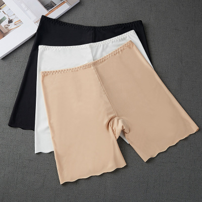 Summer Safety Pants Ice Silk Women's Large Size Safety Pants Cool Anti-Exposure Bottoming Can Be Worn outside Seamless Underwear Thin