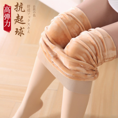 Spring fleece thickened ladies leggings tights Mink soft mask thermal pants bare leg artifact fake meat socks