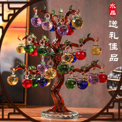 Crystal Crafts Gift Color Christmas Eve Fruit Decoration Wedding Decoration Crystal Apple Tree Home Decoration
