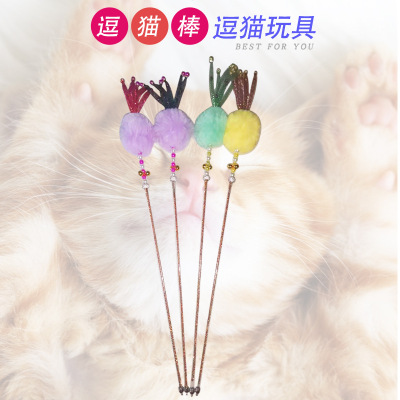 Factory Wholesale New Cross-Border Fairy Cat Teaser Plush Bell Feather Cat Toy Bite-Resistant Pet Supplies