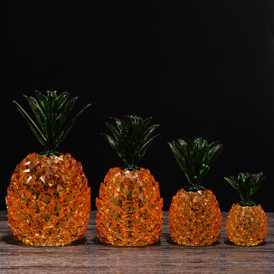 Home Decoration Crystal Ornaments Ruyi Pineapple Hallway Wine Cabinet Artificial Crystal Decoration Gifts Wholesale