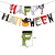 New Halloween Balloon Cake Inserting Card Hanging Flag Banner Set Halloween Pumpkin Zombie Skull Party Decoration
