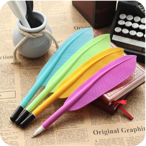 fashion feather gel pen black 0.5mm signature pen
