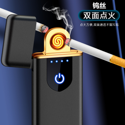 Jl721 Ultra-Thin Charging Cigarette Lighter Touch Screen Induction Double-Sided Ignition USB Charging Lighter Cigarette Lighter Wholesale