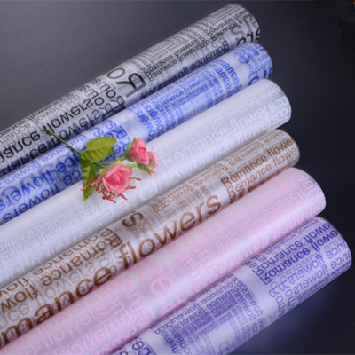 Fresh Bouquet English Matte Wrapping Paper Flower Shop Gift Packaging Cellophane Paper DIY