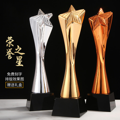 Factory Direct Supply Resin Trophy Five-Pointed Star Trophy Tomorrow Star Trophy Company Annual Meeting Creative Trophy Wholesale