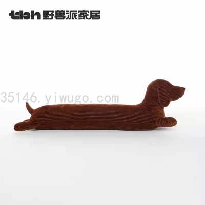 Cute Brown Sausage Dog Bar Pillow Long Pillow Cushion Afternoon Nap Pillow Living Room Sofa Decoration Doll Doll