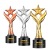 Creative Five-Pointed Star Trophy Made Crystal Resin Honor Award Gold and Silver Copper-Plated Gold Lettering Trophy Factory Wholesale