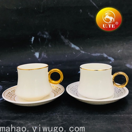ceramic coffee cup and saucer six cups and six saucers