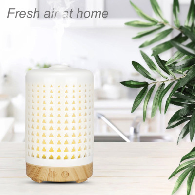 Triangle Ceramic Aromatherapy Humidifier Colorful Night Lamp Ultrasonic Aroma Diffuser Ultrasonic Essential Oil Diffuser