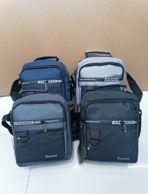 Fashion Color Contrast Spliced Men's Shoulder Bag Portable Backpack Crossbody